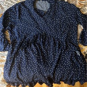 Blue & white ruffle dress